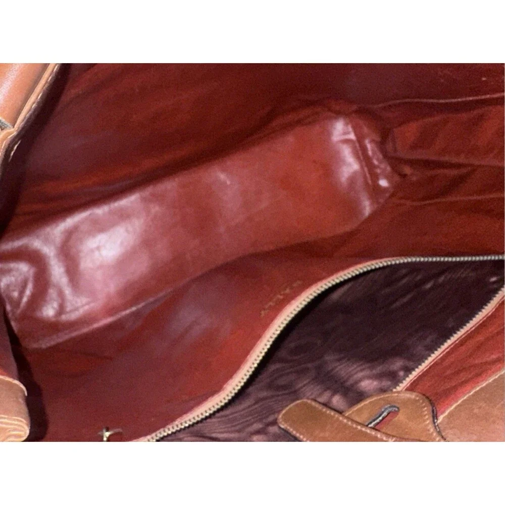 Bally Vintage Embossed B Canvas Tote with Leather Trim - Made in Italy - Picture 8 of 16